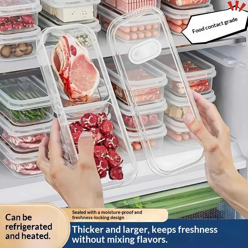 Food Snacks With Iron - 積み重ね可能な冷蔵庫・冷凍庫用オーガナイザー 1個入り 正方形食品収納ボックス パントリーやスナックの整理に