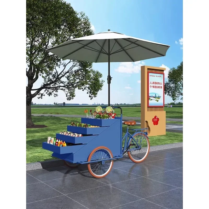 Snacks Food Stall - 三輪屋台移動販売車 モバイルスナックフロート 国境を越えて人気の商品 キッチンワゴン フードトラック スナックバーカート