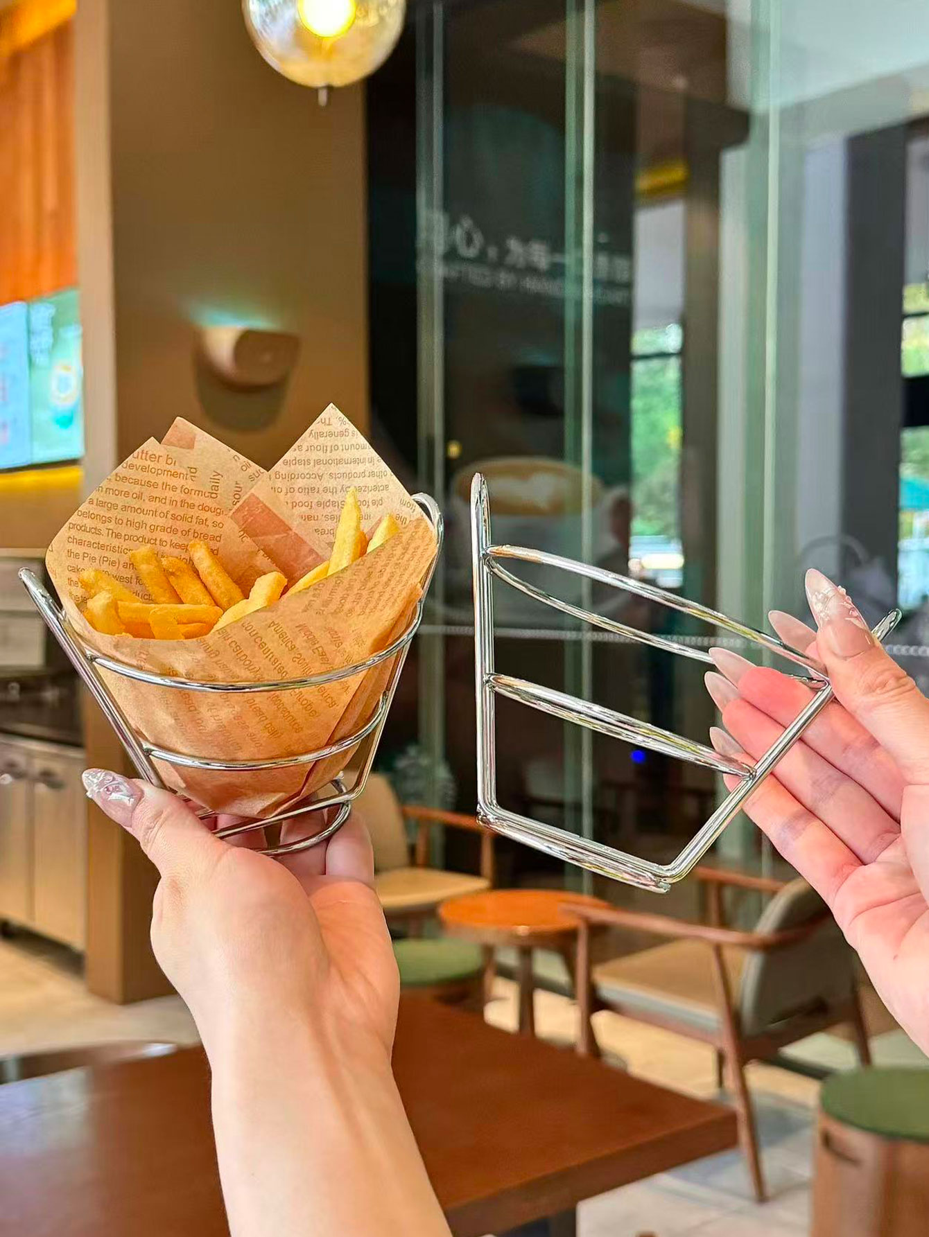 Food Snacks With Iron - アイアンアート アメリカンスタイル スナックバスケット バーフライドチキン フライドポテトラック コーン型洋食レストランスナックラック