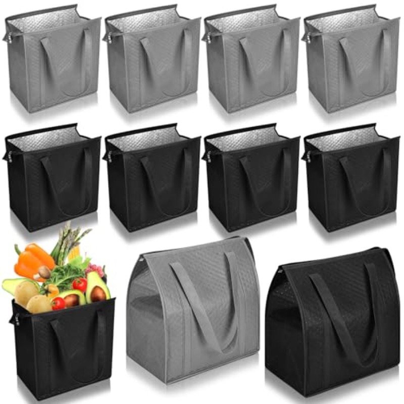 Food Snacks Delivery - ポータブルランチクーラー、ビールデリバリーバッグ、折りたたみ式断熱ピクニックアイスパック、フードトート、保温バッグ、ドリンクキャリア、断熱バッグ