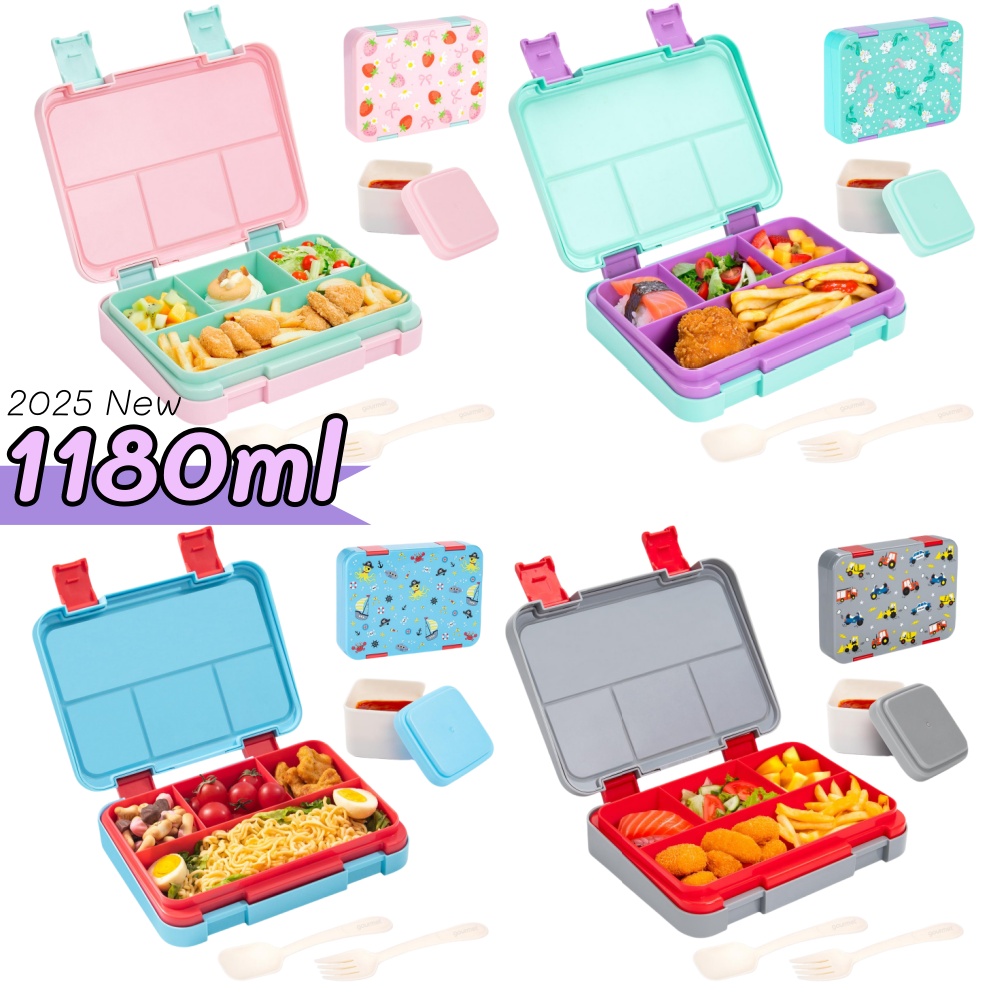 Food Snacks Wholesale - 40オンス漫画柄弁当箱セット、漏れ防止、取り外し可能な仕切り、学校、オフィス、ピクニック、食品、スナックの準備用ミールコンテナ