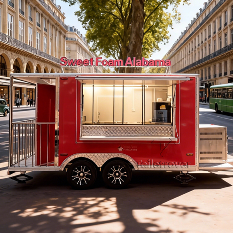 Food Sweet Snacks - 高品質スイーツ販売用カーブ型商業フードトラック屋外モバイルフードトラックトレーラーエアコン付きモバイルフードトレーラー