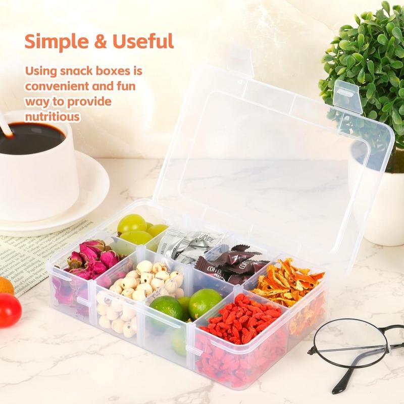 8グリッドスナックボックスコンテナ容量プラスチック収納ボック - Food Snacks With Iron のレビューと価格