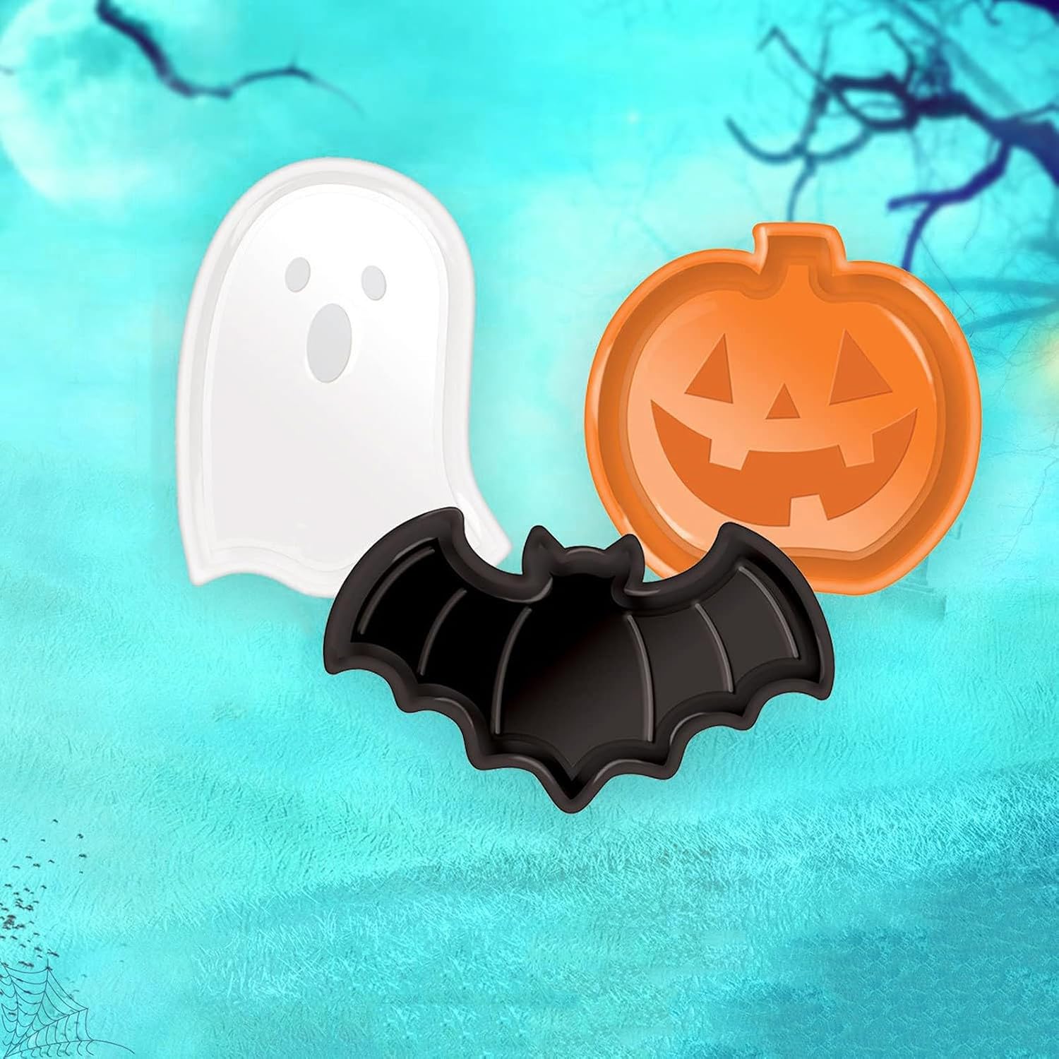 再利用可能なハロウィンプレートセット パンプキンゴーストバッ - Food Snacks Candy のレビューと価格