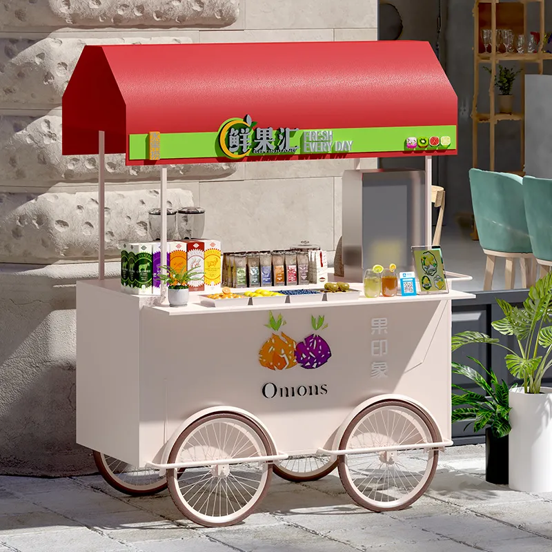 ポータブルな錬鉄製フードカート、ヨーロッパスタイルの移動式ス - Food Snacks With Iron のレビューと価格
