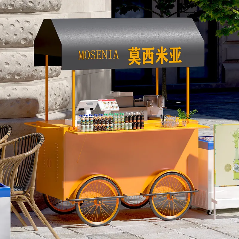 ポータブルな錬鉄製フードカート、ヨーロッパスタイルの移動式ス - Food Snacks With Iron のレビューと価格