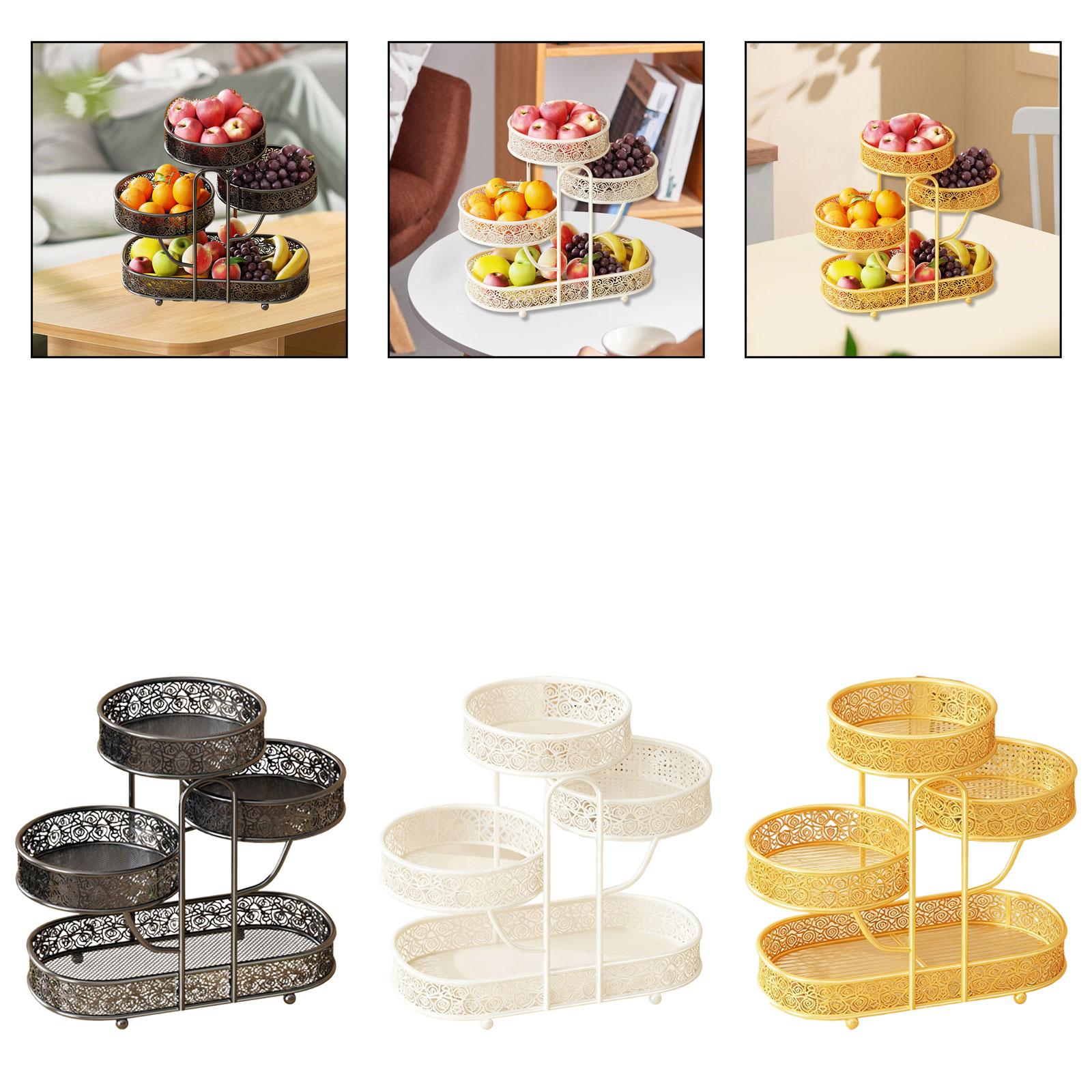 カウンタートップフルーツバスケット 4段鉄製ワイヤースタンド - Food Snacks With Iron のレビューと価格