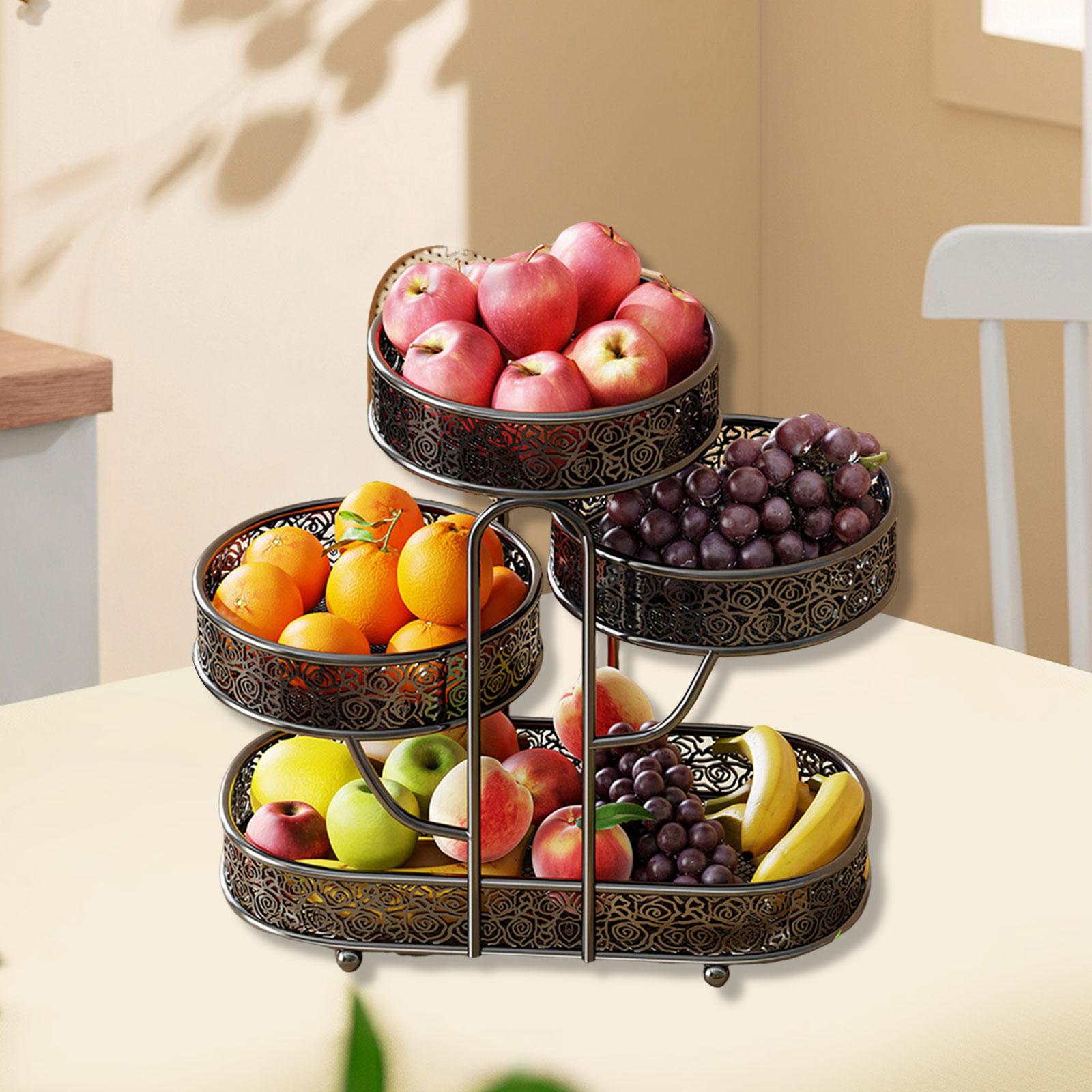 カウンタートップフルーツバスケット 4段鉄製ワイヤースタンド - Food Snacks With Iron のレビューと価格