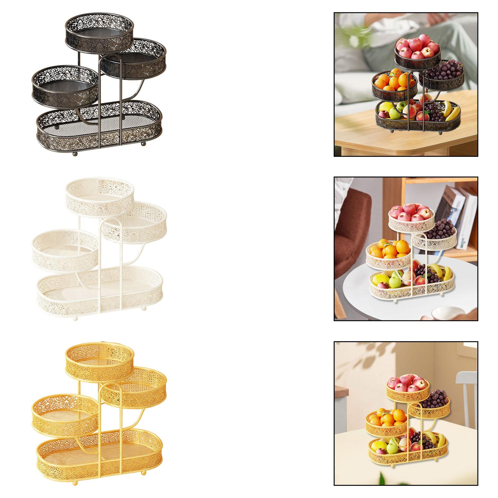 カウンタートップフルーツバスケット 4段鉄製ワイヤースタンド - Food Snacks With Iron のレビューと価格
