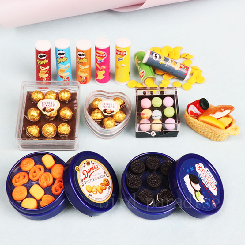 1/6 ミニチュア人形食品ミニチョコレートクッキーボックスポ - Food Sweet Snacks のレビューと価格