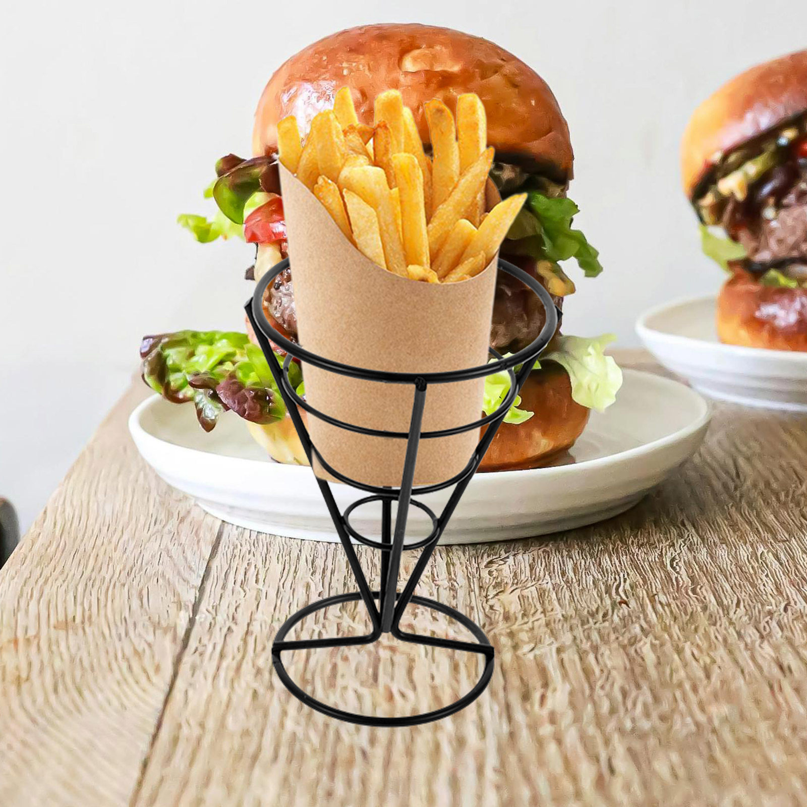 2個入りフライドポテトバスケット 鉄製ホルダー スナックスタ - Food Snacks With Iron のレビューと価格
